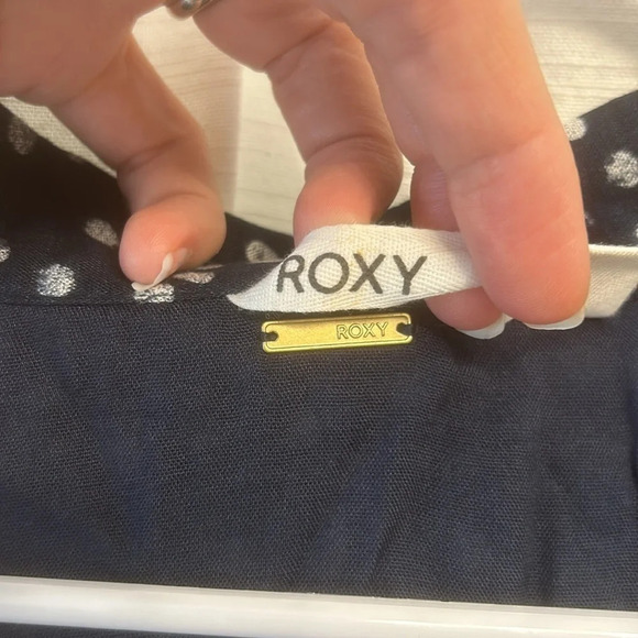 Roxy Vacation Vibe Kimono/Cover Up navy blue white polka dot size M - Picture 4 of 8